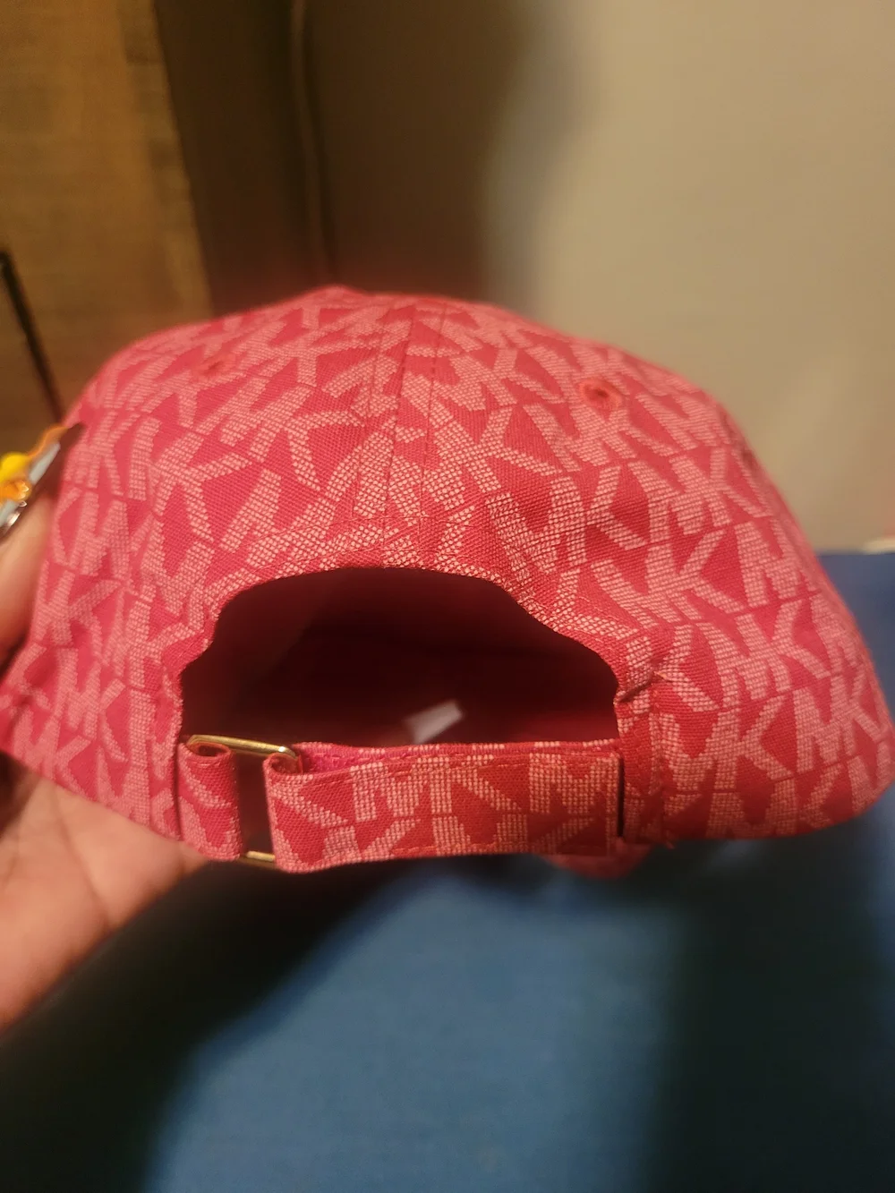 Michael Kors Coral-Pink MK Monogram Cap